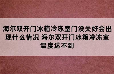 海尔双开门冰箱冷冻室门没关好会出现什么情况 海尔双开门冰箱冷冻室温度达不到